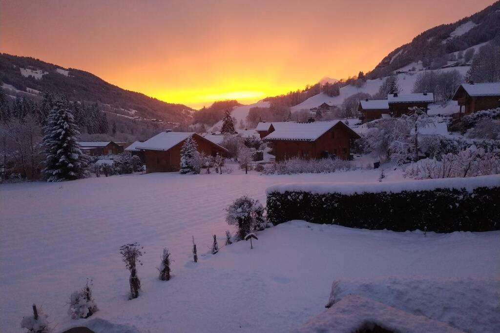 A4 Km De Megeve Tres Joli Studio Avec Jacuzzi ,Vue Sur Les Montagnes Au Calme 프라즈쉬아를리 외부 사진