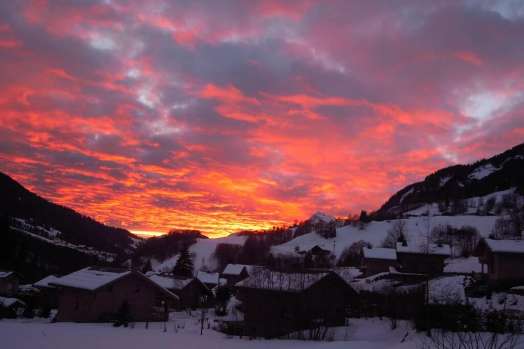 A4 Km De Megeve Tres Joli Studio Avec Jacuzzi ,Vue Sur Les Montagnes Au Calme 프라즈쉬아를리 외부 사진