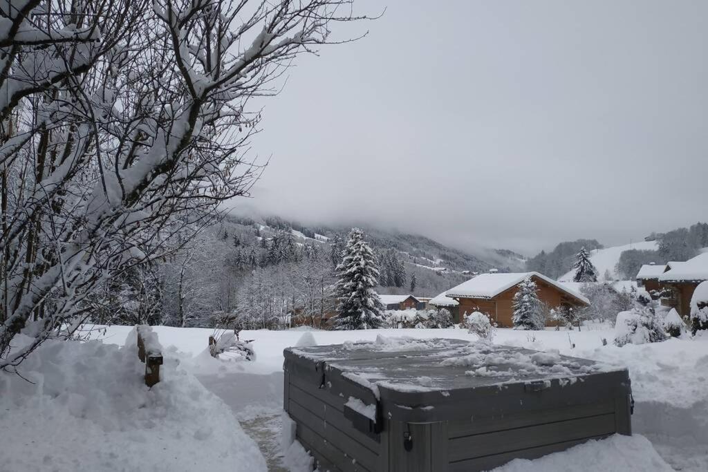 A4 Km De Megeve Tres Joli Studio Avec Jacuzzi ,Vue Sur Les Montagnes Au Calme 프라즈쉬아를리 외부 사진
