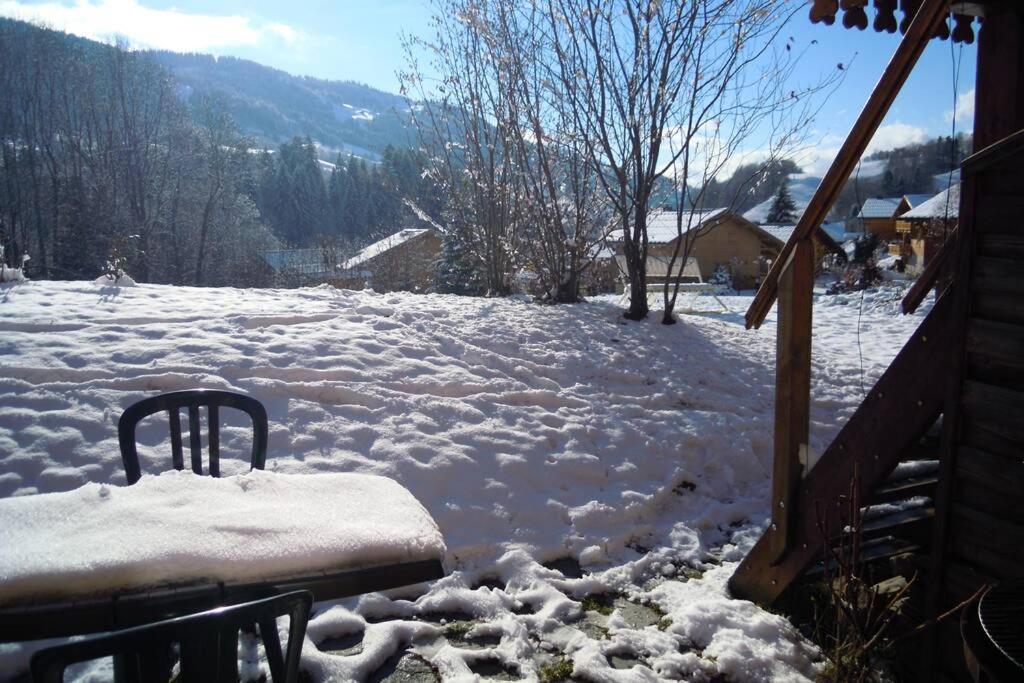 A4 Km De Megeve Tres Joli Studio Avec Jacuzzi ,Vue Sur Les Montagnes Au Calme 프라즈쉬아를리 외부 사진