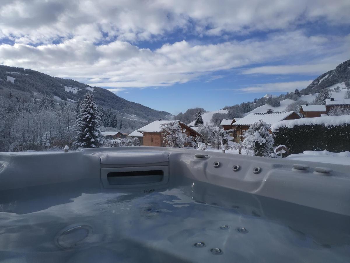 A4 Km De Megeve Tres Joli Studio Avec Jacuzzi ,Vue Sur Les Montagnes Au Calme 프라즈쉬아를리 외부 사진