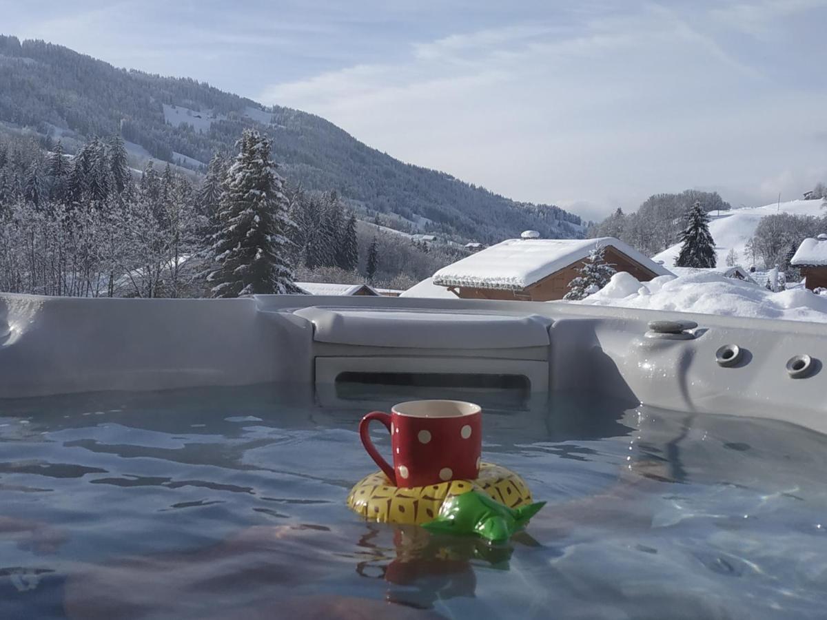 A4 Km De Megeve Tres Joli Studio Avec Jacuzzi ,Vue Sur Les Montagnes Au Calme 프라즈쉬아를리 외부 사진